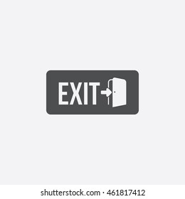 Logout Exit Icon in flat style isolated on gray background. Sign out symbol for your web site design, picture, art, logo, app, UI. Vector illustration EPS10, JPEG image