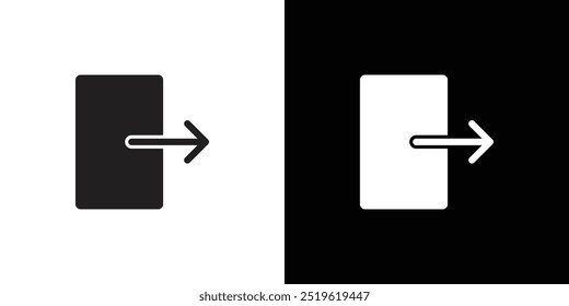 Logout exit icon linear logo isolated