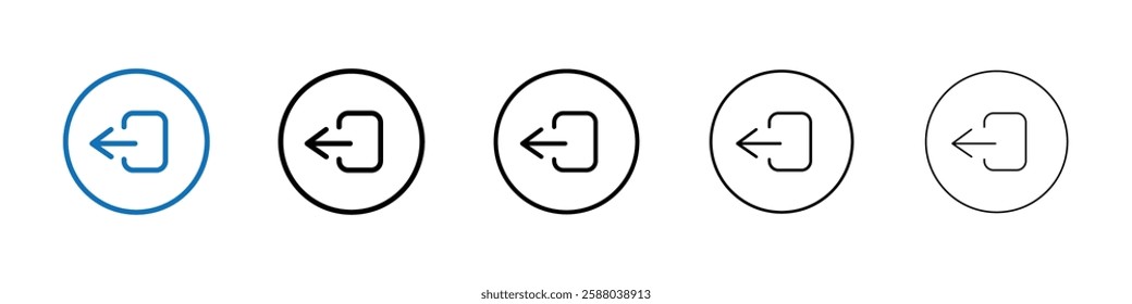 Logout exit icon Outline vector logo for web ui