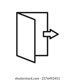 Logout exit icon vector outline logo sign