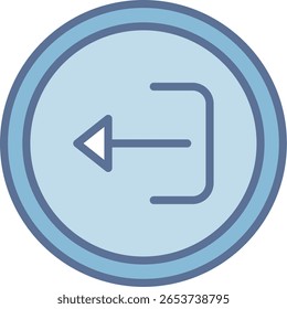Ícone de tom azul preenchido de logoff