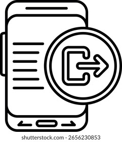 Design do ícone de estilo preenchido de logoff