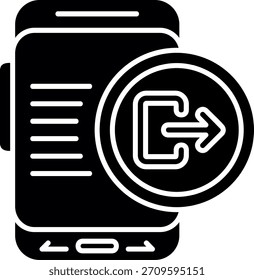 Logout Diseño de iconos de estilo de glifo