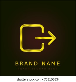 Logout golden metallic logo