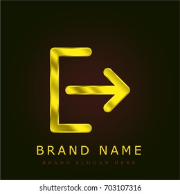 Logout golden metallic logo