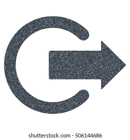 Logout grainy textured icon for overlay watermark stamps. Flat symbol with dirty texture. Dotted vector smooth blue ink rubber seal stamp with grunge design on a white background.