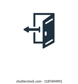 Logout icon. Black filled vector illustration. Logout symbol on white background. Can be used in web and mobile.