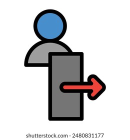 logout icon color or logo illustration outline black filled style