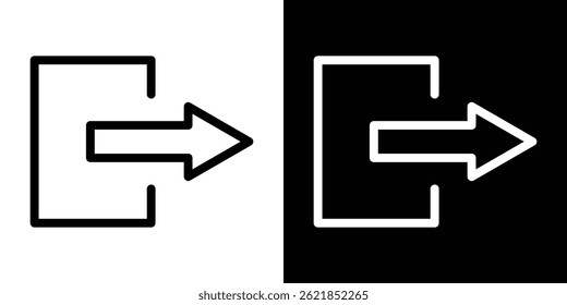 Logout icon concept stroke on white background