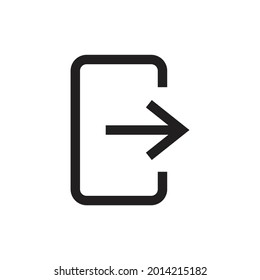 Logout-Symbol-Design einzeln auf weißem Hintergrund