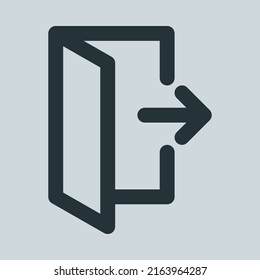 Logout icon, exit, in line art style. Suitable for web, ui, app mobile.