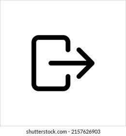Logout icon. Exit Vector in trendy flat style. Flat Web Mobile Icon, Sign, Symbol, Button, Element - Vector illustration on white background