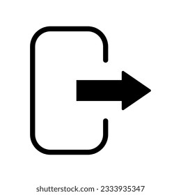 Logout icon. Exit Vector in trendy flat style. Flat Web Mobile Icon, Sign, Symbol, Button, Element - Vector illustration. isolated on white background