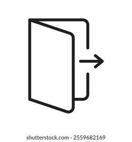 Logout icon Flat art in black and white isolated