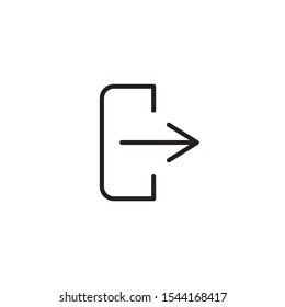 Logout icon flat design. Vector illustration.