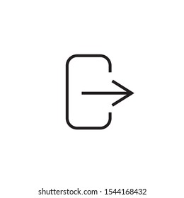 Logout icon flat design. Vector illustration.