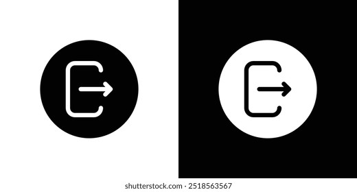 Logout icon Flat fill set collection