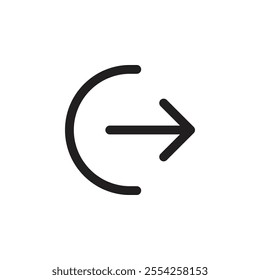 Logout icon Flat line illustration