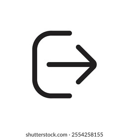 Logout icon Flat line illustration