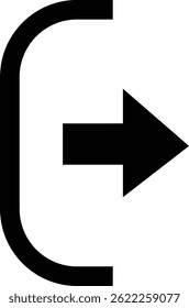 Logout icon flat line. Open and close, sign in and sign out app account vector symbol for apps or web arrow and door icon exit and entry icon