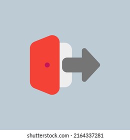 Logout icon in flat style about essentials, use for website mobile app presentation