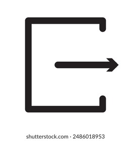 Logout icon in flat style. Arrow access vector illustration on white isolated background. Door entry business concept on white background in eps 10.