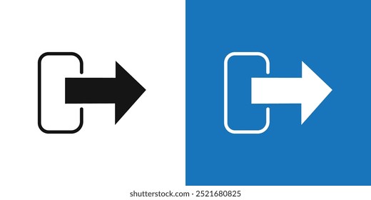 Logout icon Flat vector set outline