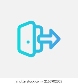 Logout icon in gradient style about essentials, use for website mobile app presentation