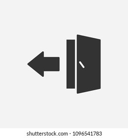 Logout icon illustration,vector exit sign or register logout button sign symbol