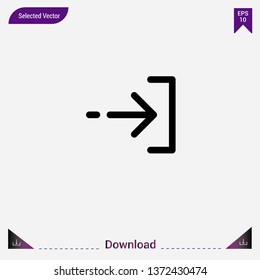 Logout icon isolated on grey background.Premium symbol for website design, mobile application, logo, ui.Modern, simple, isolated, flat best quality icon for web site designs or mobile apps.