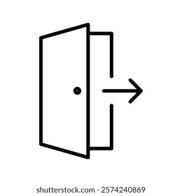 Logout icon linear logo isolated