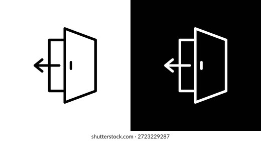 Concepto de logotipo de icono de cierre de sesión en trazos