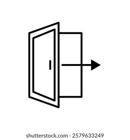 Logout icon logo sign set vector outline