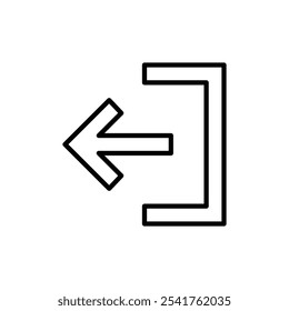 Logout icon Outline set in black and white color