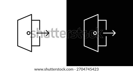 Logout icon pixel perfect. Outline symbol. Simple linear drawing.