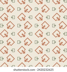 Logout icon repeating trendy pattern beautiful vector gift wrapping background