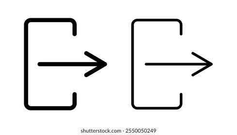 Logout Icon set in black filled and line.