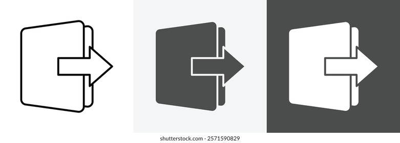 Logout icon set set vector art