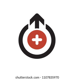 Logout icon, signs icon with add sign. Logout icon and new, plus, positive symbol. Vector illustration