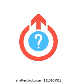 Logout icon, signs icon with question mark. Logout icon and help, how to, info, query symbol. Vector illustration