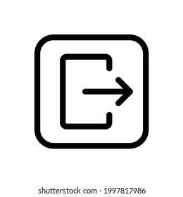 Logout icon with square style