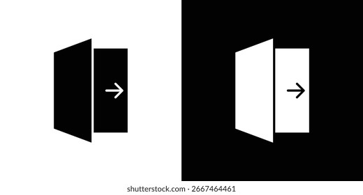 Colección de símbolo de icono de cierre de sesión. Vector plano ilustración de stock.