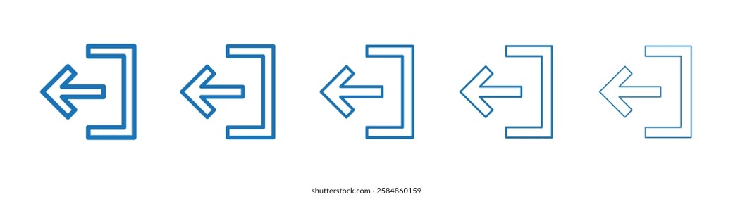 Logout icon Symbol collection thin outline set
