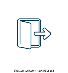 icono de cierre de sesión. Icono de contorno de cierre de sesión lineal delgado aislado en fondo blanco. Signo de inicio de sesión de vector de línea, símbolo para web y móvil