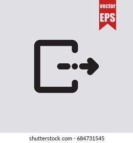 Logout icon in trendy isolated on grey background.Vector illustration.