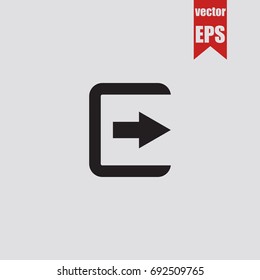 Logout icon in trendy isolated on grey background.Vector illustration.
