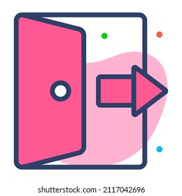 logout Icon. User interface Vector Illustration, As a Simple Vector Sign and Trendy Symbol in Line Art Style, for Design and Websites, or Mobile Apps,