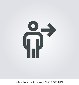 Logout Icon. usr logout symbol isolated on Gradient background. Vector Illustration