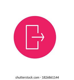 Logout icon vector concepts. internet button with white background