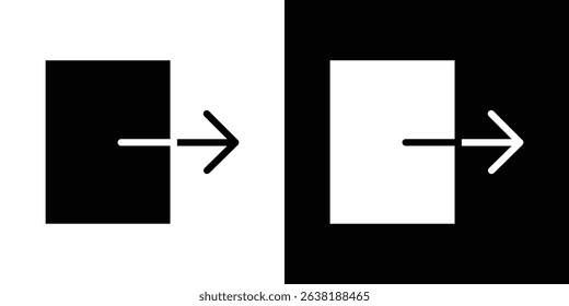 Logout icon Vector in flat style. Collection silhouettes